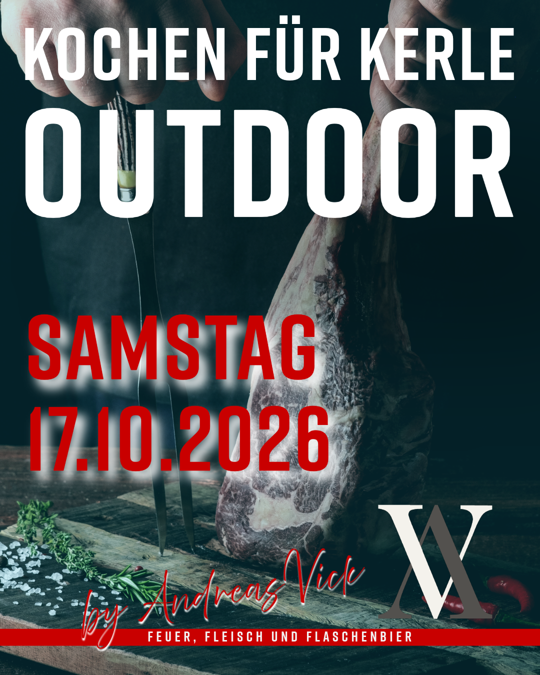 Outdoor Grillkurs Bensheim - Kochen für Kerle - Samstag 17.10.2026 - 9:00 Uhr