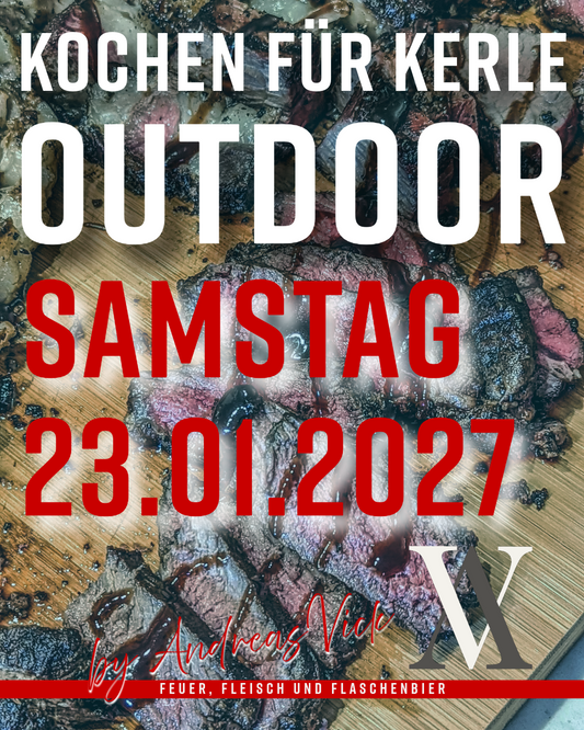 Outdoor Grillkurs Bensheim - Kochen für Kerle - Samstag 23.01.2027 - 9:00 Uhr